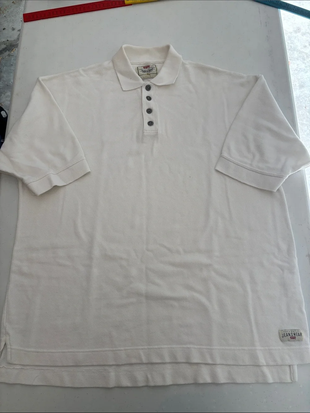 Levi's White Short-Sleeve Polo Shirt Jeans Wear